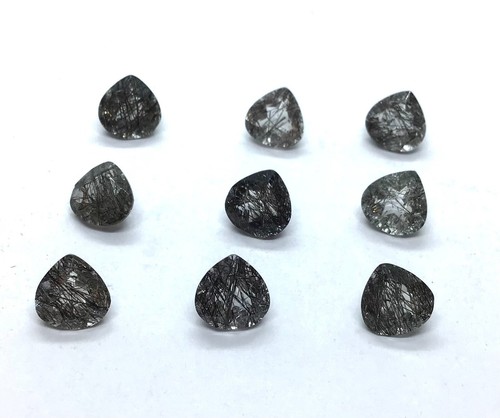 Natural Black Rutile Quartz Heart Cut Faceted AAA Loose Gemstone Making Jewelry - Picture 20 of 24