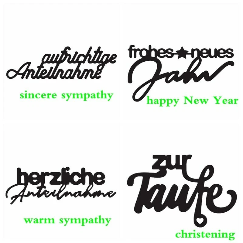 Deutsch Stimmung Wort Welt Metall Schneiden Stirbt DIY Scrapbook Papier Karten - Bild 4 von 4