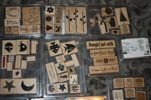 Lot Of 125+ Stampin UP Flowers , SPORTS, CHRISTMAS, FISH Rubber Stamps - Picture 3 of 5
