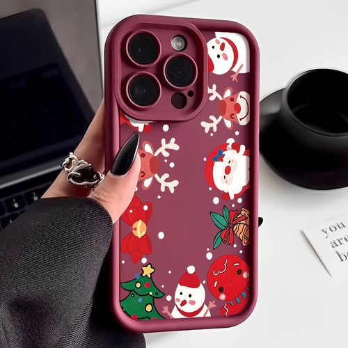 ShockProof Christmas Case For iPhone 16 15 Pro Max 14 13 12 11 8 7 XR Soft Cover - Picture 1 of 21