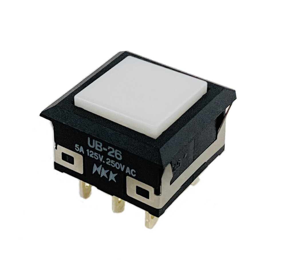 🌟NKK UB-26 Illuminated Push Button Switch, White LED, DPDT Panel