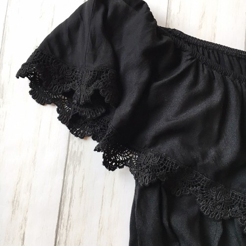 Crochet Xl Ruffle Size Leg Jumsuit Modcloth Sensation Flirtatious Black Wide wHaHxYzv