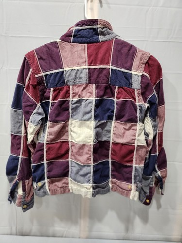 Fashion Bug kariertes kurz geschnittenes Damenhemd mit Reißverschluss Größe Medium Oberteil Y2K - Bild 3 von 9