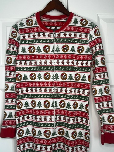 Buc-ee's Youth Beaver Inspired Striped Christmas One Piece Pajamas Size YL - Picture 4 of 7