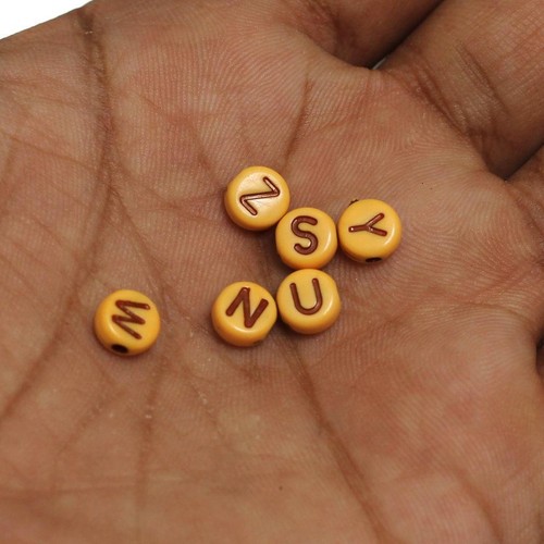 500 Pcs, 6mm Acrylic Round A to Z Alphabet Letter Beads - Picture 1 of 7