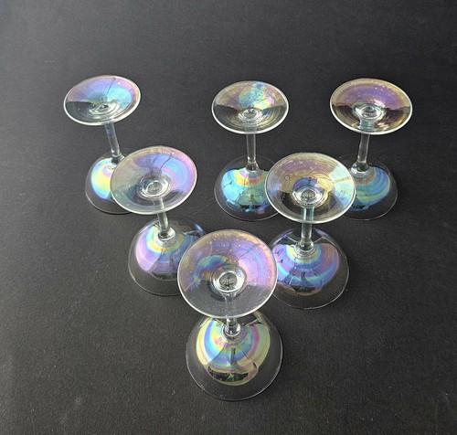 6 er Set Likörgläser Jugendstil irisierender Lüster Im Stil von BECK - Bild 7 von 8