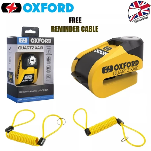 OXFORD SECURITY QUARTZ ALARM XA10 SCHEIBENSCHLOSS 10 MM PIN MOTORRAD FAHRRAD LK272