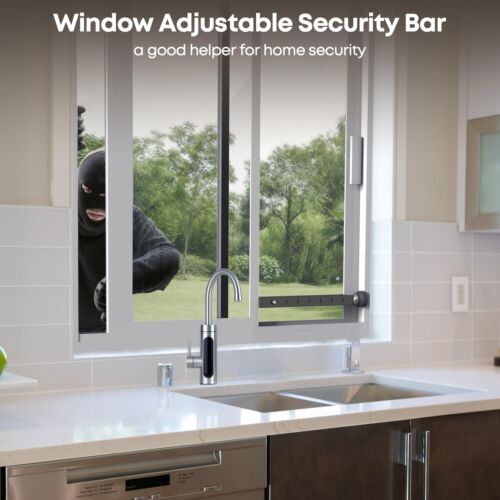 1 PCS Adjustable Window Security Bar 11-18 Inch Sliding Window Lock Bar Black - Picture 4 of 7