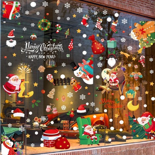 9PCS Christmas Snowflake Window Clings Stickers For Glass, Decals Xmas A6N0 - Picture 6 of 9