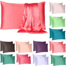 Satin Silk Pillowcase Luxurious Standard Queen King Home Sofa Bedding Cover Case