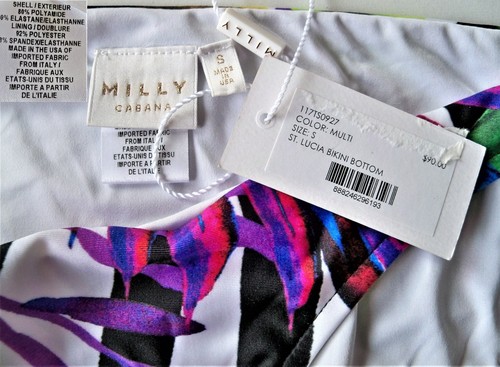 NWT-MILLY CABANA ST. LUCIA MULTI-COLOR FLORAL PRINT BIKINI BOTTOM SZ-S MSP$90 - Picture 9 of 12