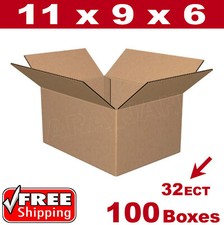 100- 11x9x6 Cardboard Boxes Mailing Packing Shipping Box 32ECT Corrugated Carton