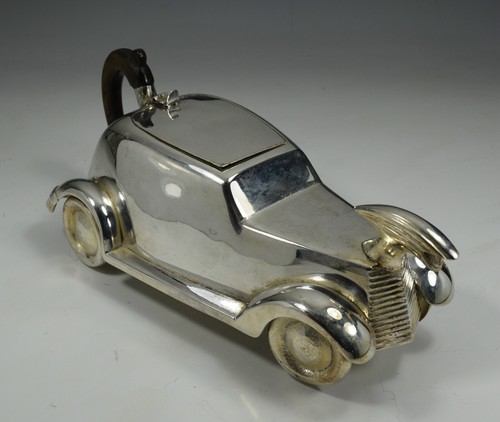 Car Tea Set Art Deco Streamline Automobile Hood Ornament Modernism England 1930 - Picture 11 of 23