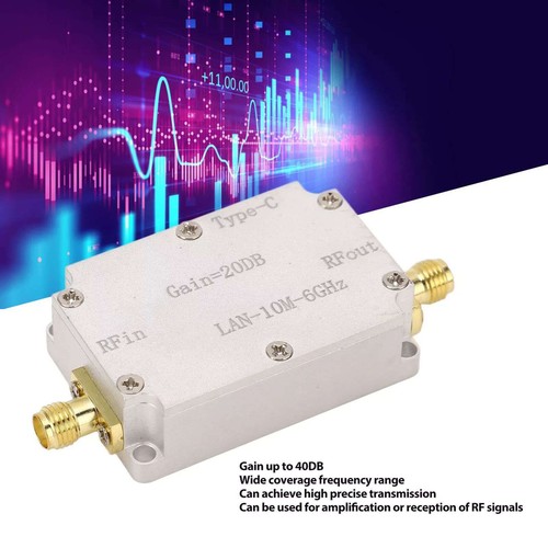 Low Noise Amplifier 40DB Gain 10M To 6GHz LNA RF Power Preamplifier - Zdjęcie 11 z 13