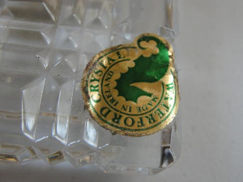 Vintage Waterford Clear Crystal Square Desk Set with Ballpoint Pen - Picture 3 of 5