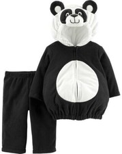 NWT Carters Halloween Costume Panda Bear 3-6 6-9 12 Months Black White 2 Pieces