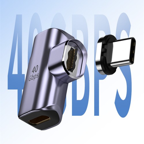 100W USB-C To Type-C Magnetic Adapter Fast Charging Right Angle Converter Cable - Picture 4 of 13