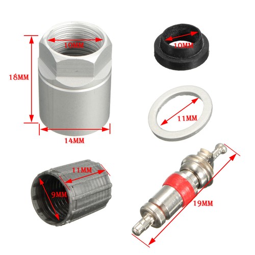4x TPMS Tire Pressure Sensor Repair Washer Nut Valve Cap Service Kit For Toyota - Picture 2 of 12