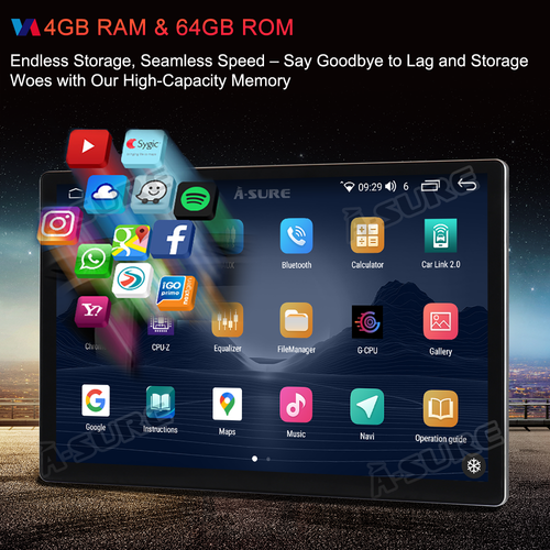 Radio estéreo GPS 64 GB Apple CarPlay de 13,1" 2K personalizada Android 14 - Imagen 8 de 20