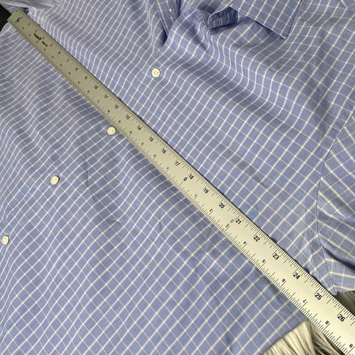 Checkered Periwinkle Wrinkle Free Dress Shirt by LONDON FOG - Picture 6 of 10