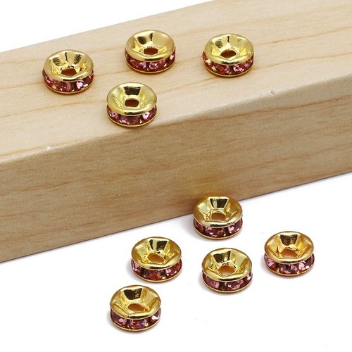 Rhinestone Rondelles Crystal Spacer Beads DIY Bracelet Necklace 4/6/8/10mm 50Pcs - Picture 7 of 47