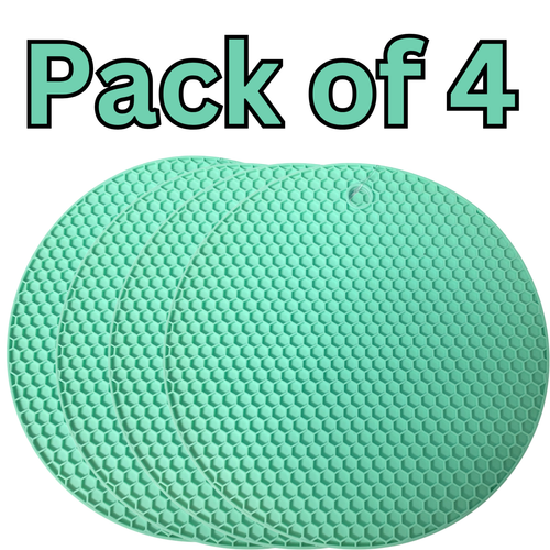 Alfombrilla trivet de silicona multiusos, soporte antideslizante resistente al calor, paquete de 4 - Imagen 1 de 5