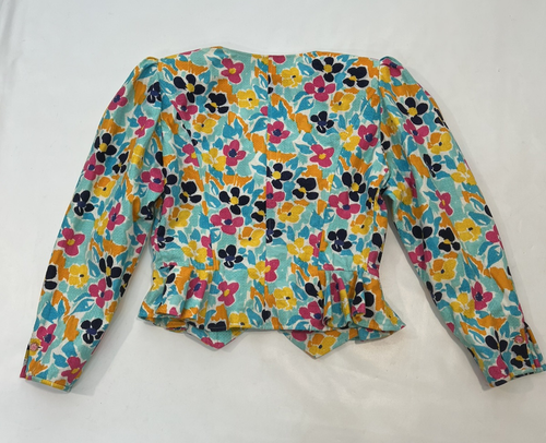 VTG Emanuel Ungaro Parallele Skirt Suit Small 1980's Floral Power Woman Country - Picture 5 of 17