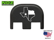 NDZ Slide Cover Back Plate Glock 17 19 45 Gen 5 Aluminum - Texas Border Flag