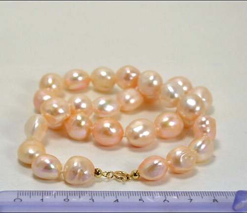 COLLANA IN ORO GIALLO 18 kt CON PERLE D'ACQUA DOLCE ROSA OGLN 0236 - Foto 3 di 3
