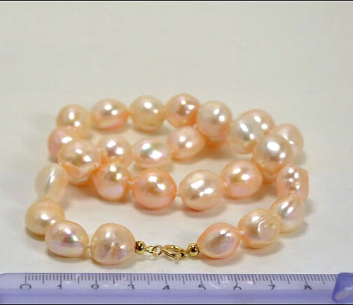 COLLANA IN ORO GIALLO 18 kt CON PERLE D'ACQUA DOLCE ROSA OGLN 0236 - Immagine 3 di 3