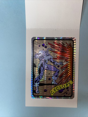 1990 MARVEL UNIVERSE SERIES 1 VENDING MACHINE PRISM STICKER #8 CYCLOPS X-MEN! - Picture 4 of 4