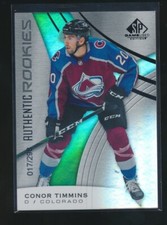 CONOR TIMMINS 2019-20 SP GAME USED AUTHENTIC ROOKIES 017/298 