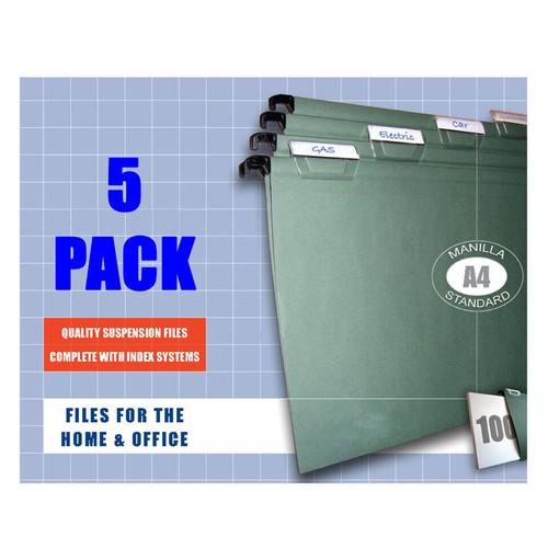 A4 Suspension Files Green / Assorted Colours 5 Pack 10 Pack Colours 10 Pack File - Picture 5 of 9