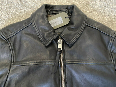 All Saints Callon Leather Jacket Large Size Rrp 348 Ebay
