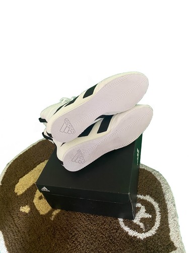 ADIDAS Mens EUR 44 or US 10 / UK 9.5 Box Hog 3 White/Black Boxing Shoes - As New - Picture 4 of 5