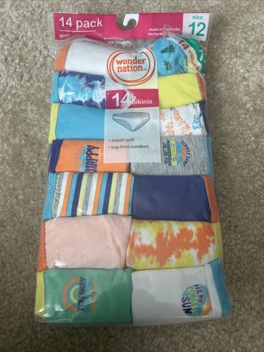Wonder Nation Girls 14 Pack Bikinis Size 12   NEW WITH TAGS - Picture 1 of 6