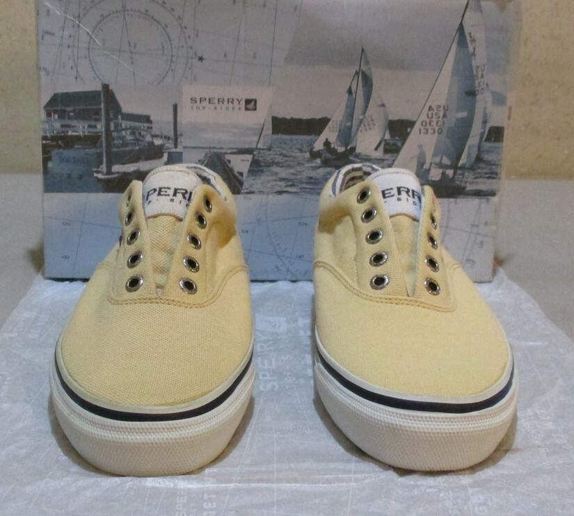 SAOLA Nuovo Sperry Striper LL CVO 7 5 M Espositore Tela Giallo Scarpe (6443)