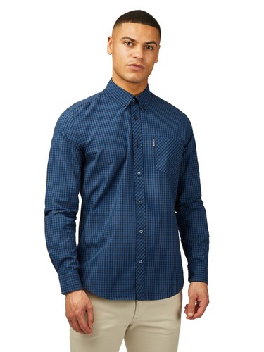 Ben Sherman Mens Gingham Check Shirt, Button-Down Collar, Long Sleeves, Regular - Picture 38 of 46