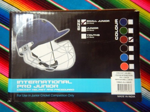 ✺New✺ STEEDEN Kids Maroon Cricket Helmet SIZE SMALL Junior - Bild 5 von 8