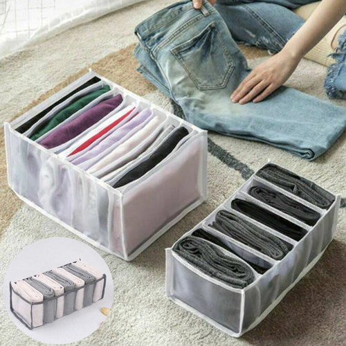 Folding Clothes Box Closet Drawer Organizer Jeans Leggings T-shirt Storage Box - Picture 1 of 13