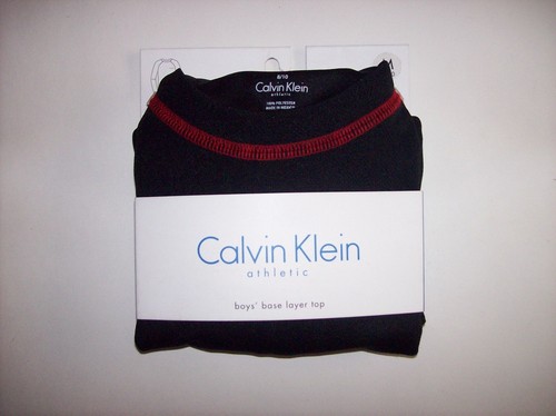 Calvin Klein Base Layer Top Boys Mesh Sz Medium M Athletic Black Polyester NIP - Picture 2 of 4