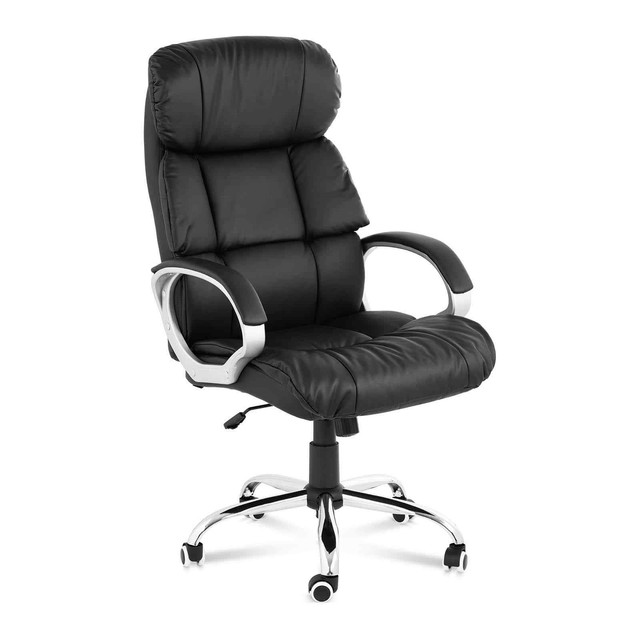 Black Office Chair Executive Chair Swivel Desk Chair Tilting Seat Armrests 180kg Black Office Chair Executive Chair Swivel Desk Chair Tilting Seat Armrests 180kg