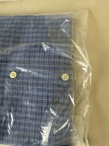 LL Bean knitterarmes blaues Button-Down Baumwollhemd für Herren Größe 16 1/2-34 NEU - Bild 5 von 5