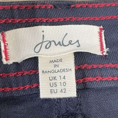 Joules Connie Wide Leg Cropped Denim Trousers Stretch Navy Women’s Size Uk14 - Picture 2 of 11