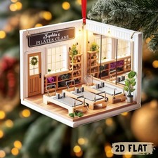 Personalized Pilates Studio Ornament Custom Flat Christmas Keepsake Holiday Gift