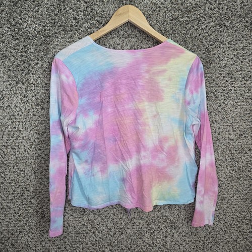 Belle by Kim Gravel Cardigan Womens Small Pink Blue Lightweight Tie Casual - Picture 7 of 7