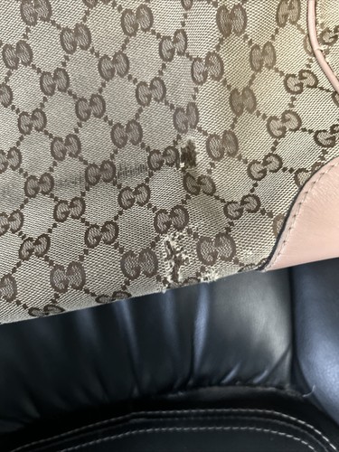GUCCI Mayfair ToteBag Schultertasche Handtasche Canvas Leder Beige x Rosa GEBRAUCHT - Bild 4 von 9