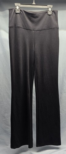 Damen Liz Claiborne Hose Petite M schwarz Stretch Pull On weites Bein hoher Bund - Bild 1 von 5