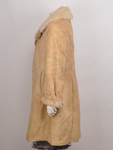 Vintage Echt Lammfell Winter Lammfell Mantel UdSSR Sowjet Armee Bekesha Tulup - Bild 5 von 11