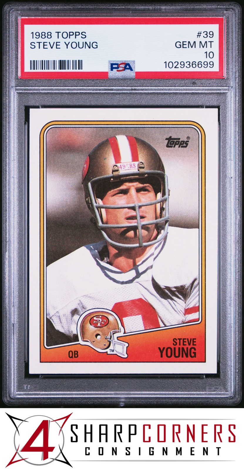 1988 TOPPS #39 STEVE YOUNG 49ERS HOF PSA 10